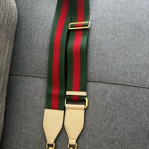 Gucci Green and Red Crossbody Shoulder Bag STRAP with Iconic Web Stripe NEW!